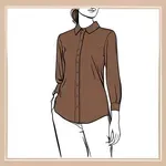 dark brown blouse with long sleeves image